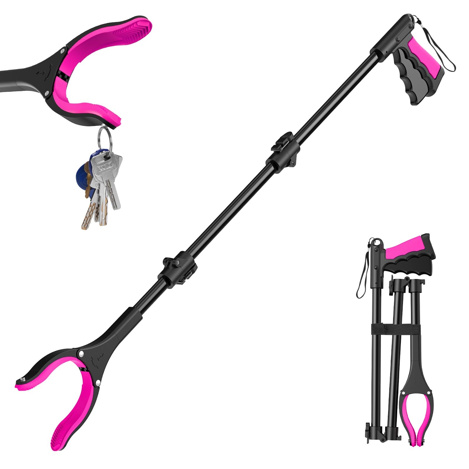 36" Grabber Reacher Tool, Foldable Reacher Grabber Pickup Tool with 360° Rota...