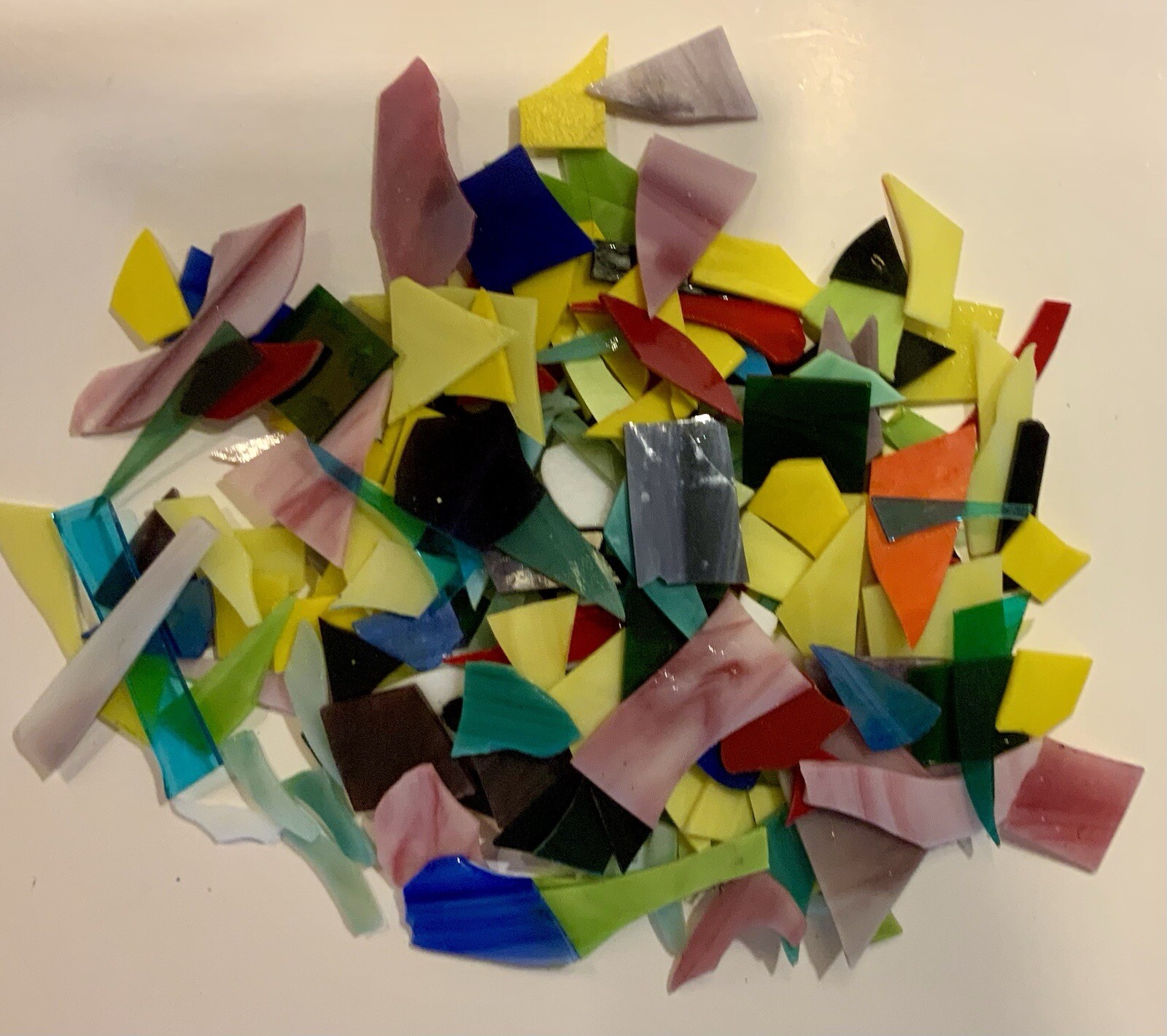 Over 2 Lbs. Mixed SmallSize Stained Glass Pieces For Hobbies/Mosaics/Arts/Crafts