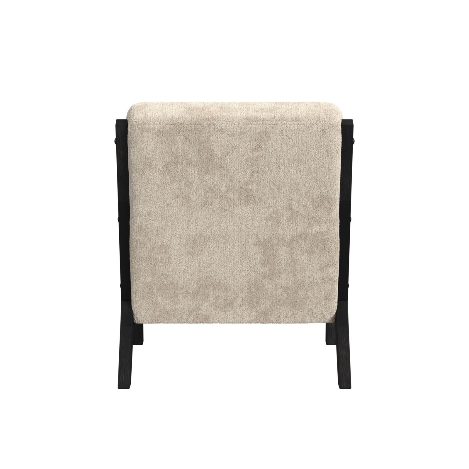 Freya Chair with kidney pillow in Langley Cream and Brushed Espresso Finish