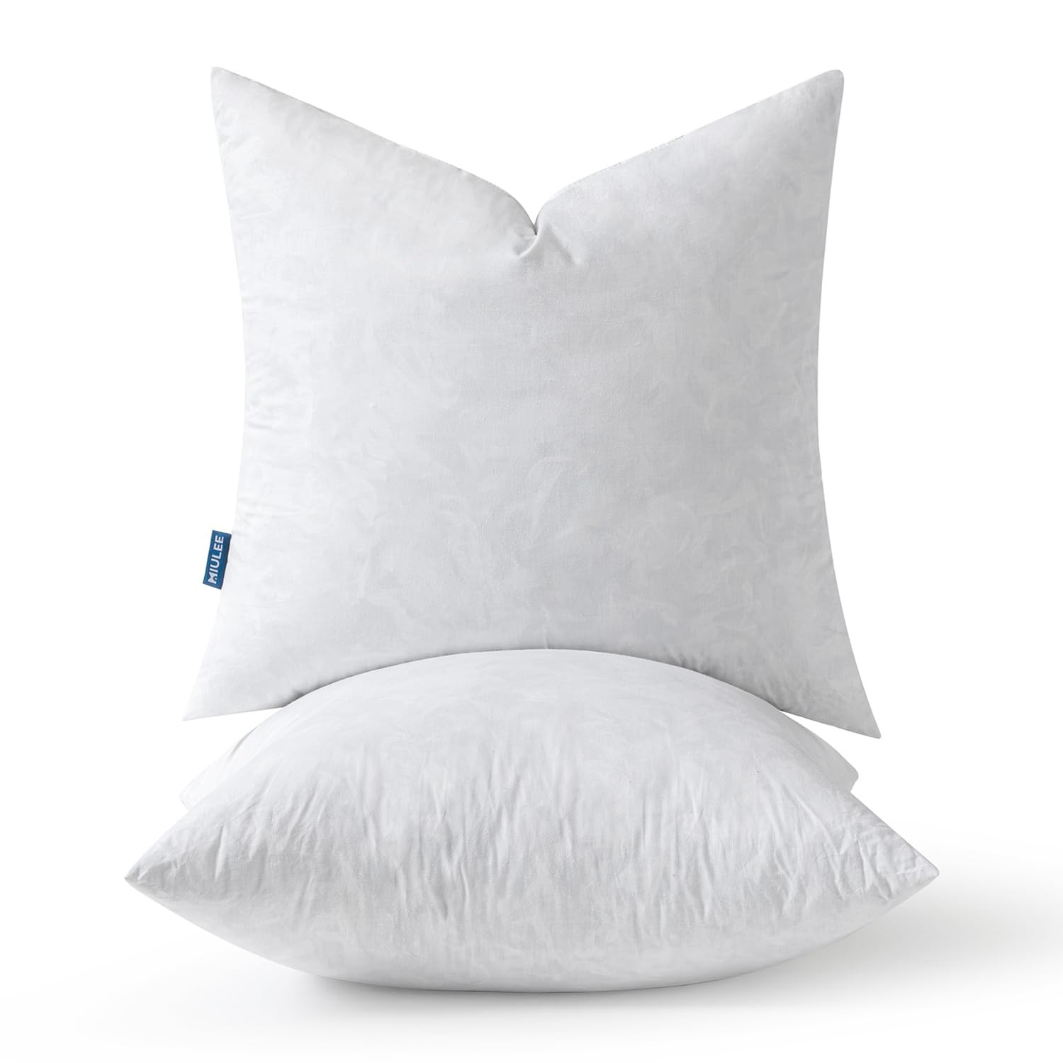 Pillow Inserts 18x18 Inch Set of 2, Polycotton Mix Feather Throw Pillow Inser...