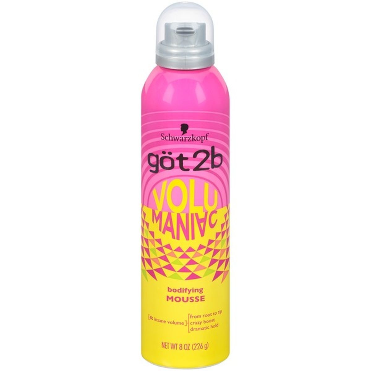 Schwarzkopf Got2b Volumaniac Bodifying Hair Mousse #4 Insane Volume, 8oz