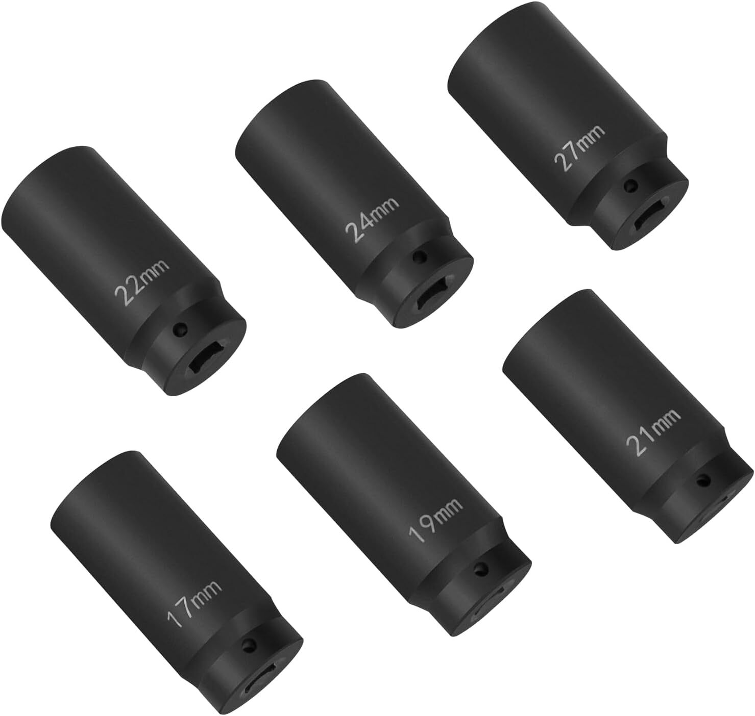 1/2’’ Drive Weighted Crank Bolt Socket Set, 17MM, 19MM, 21MM, 22MM, 24MM, 27MM