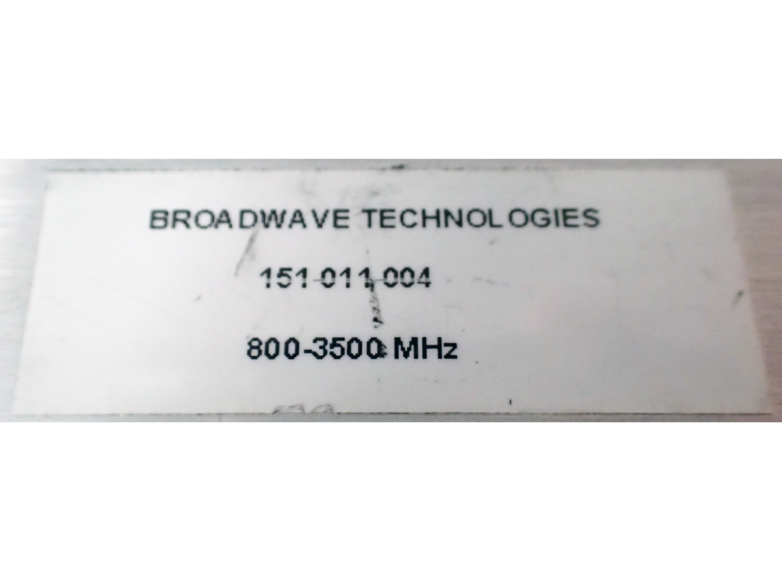 BROADWAVE TECHNOLOGIES 151-011-004 POWER DIVIDER SPLITTER 800-3500 MHz