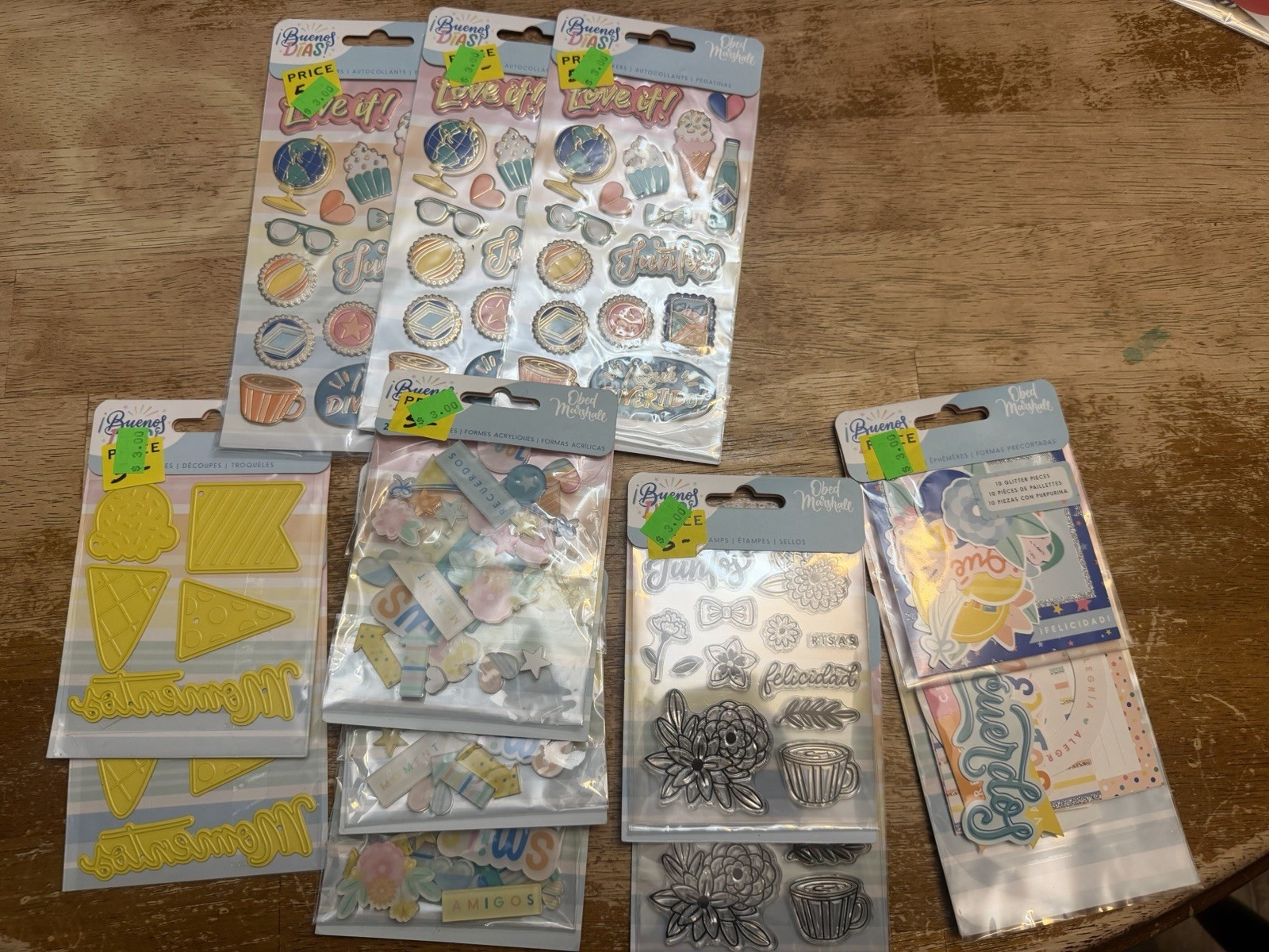 Obed Marshall Buenos Dias Lot Of 11 Scrapbooking Supplies Stickers Stamps New