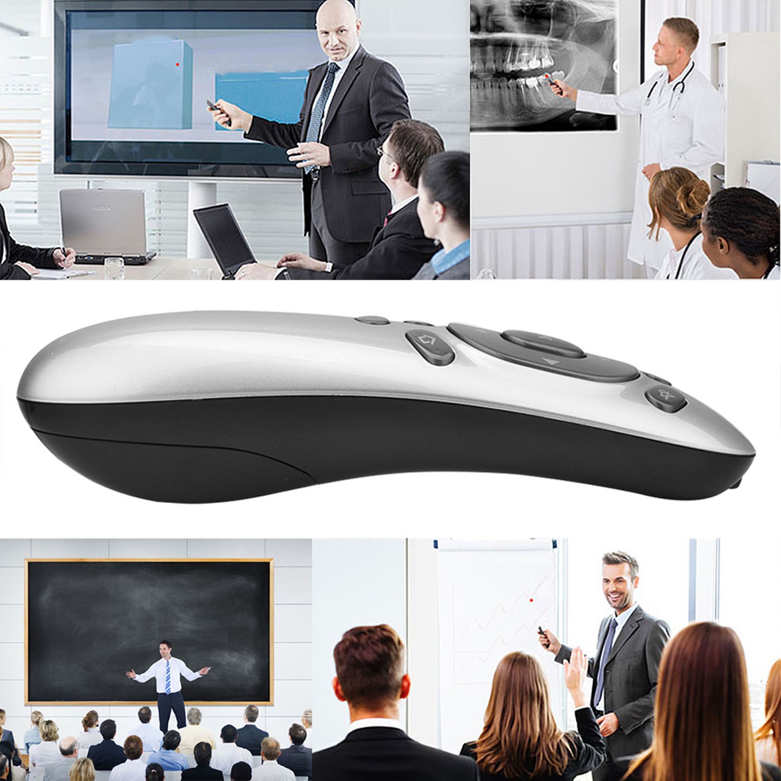 Wireless Presentation Clicker Multifunctional 2.4G USB Ergonomic Design Rem DPTR
