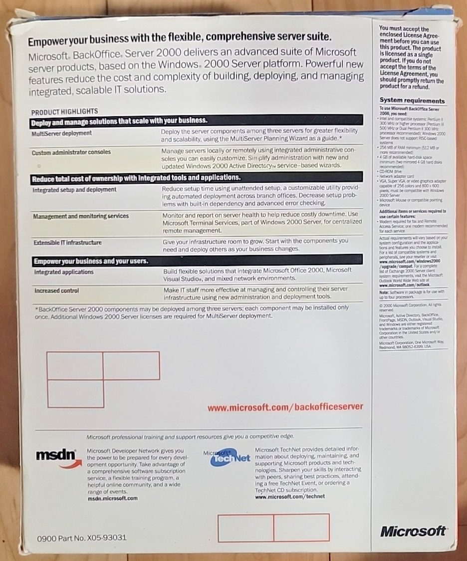 Microsoft BackOffice Server 2000 - Software 5 Clients - CD 6-Disc Set & Key READ