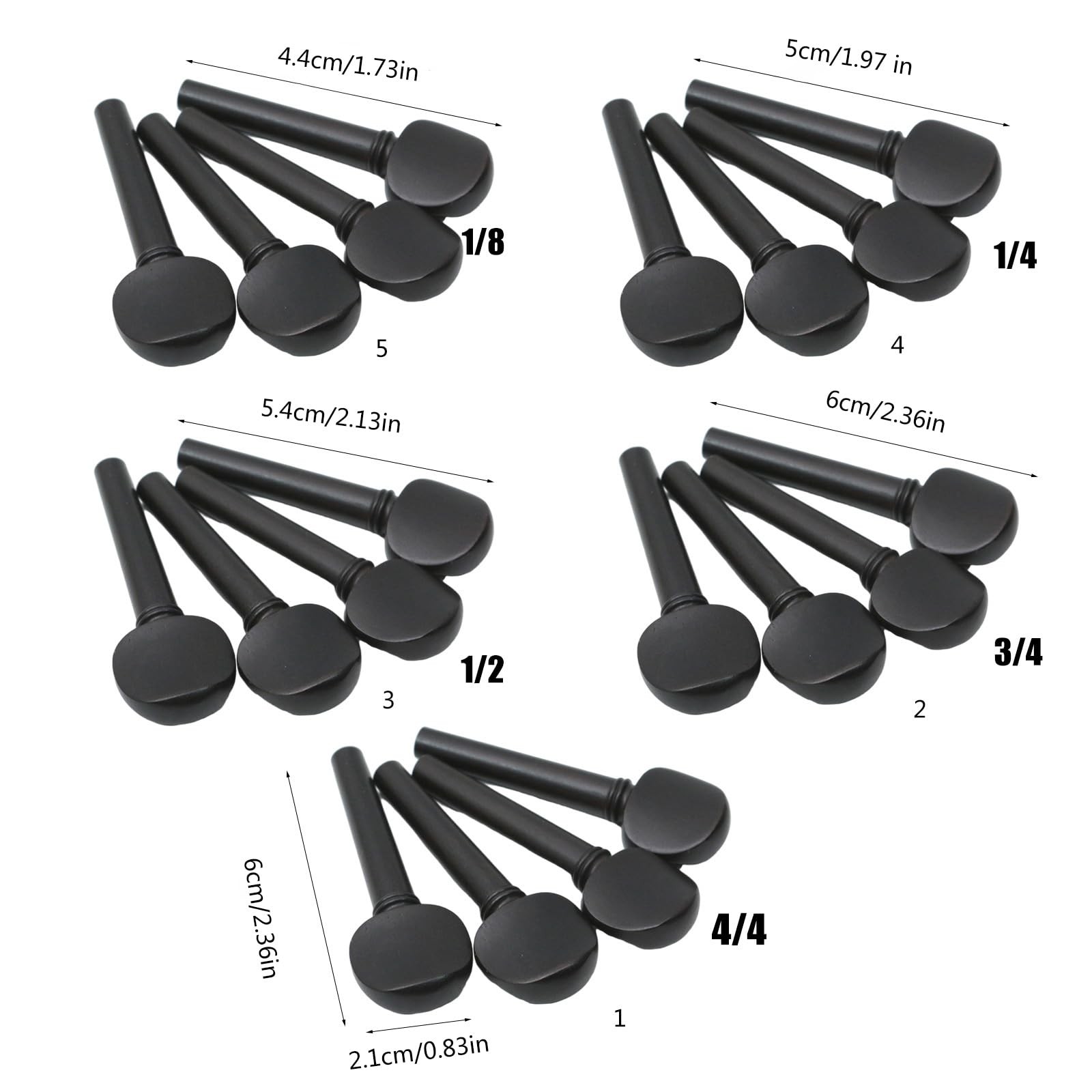 4 PCS Medium Violin Tuning Pegs String Instrument Replacement Accessories