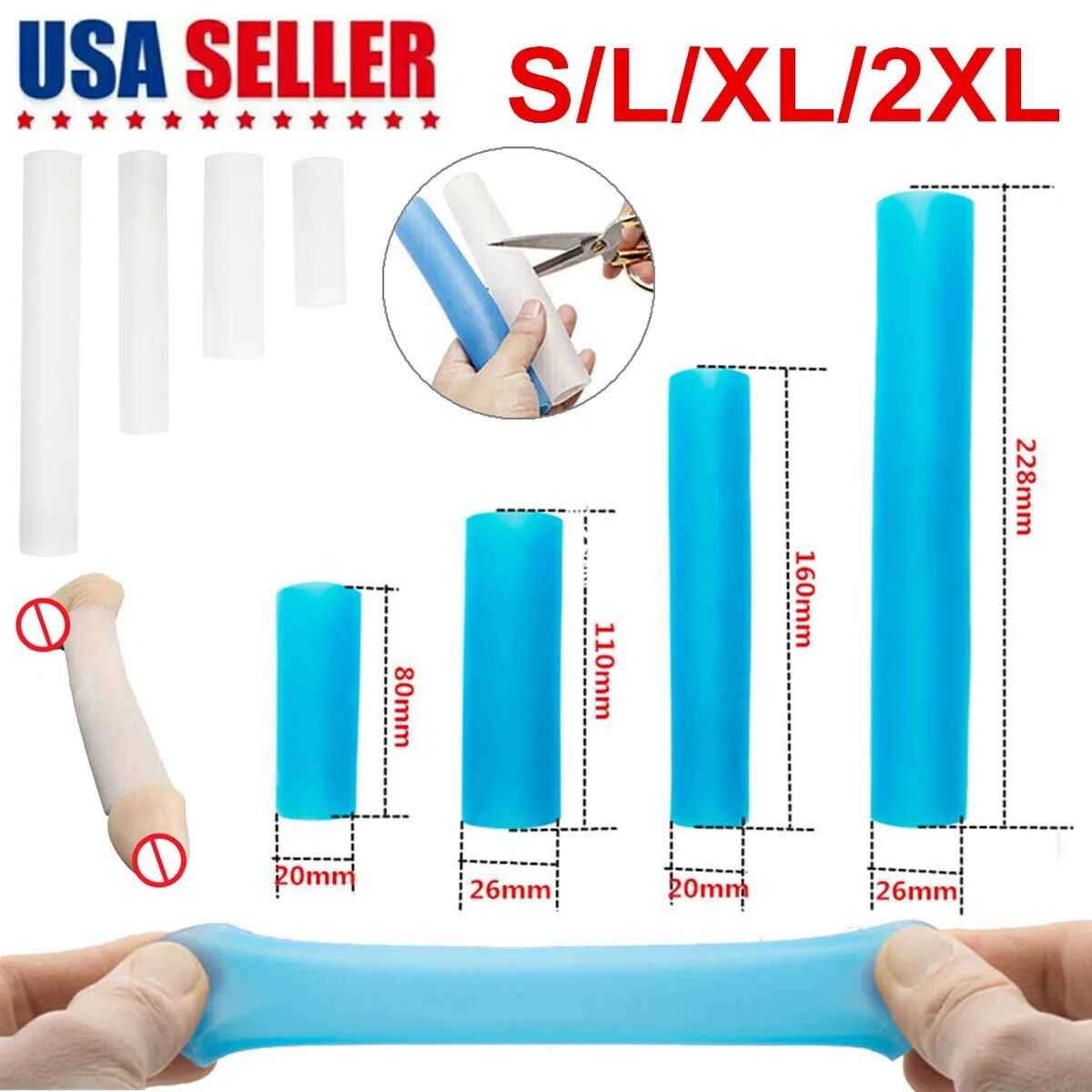 Male Penis-Extender Stretcher Max Vacuum Enhancer Enlarger Silicone Sleeve S-XXL