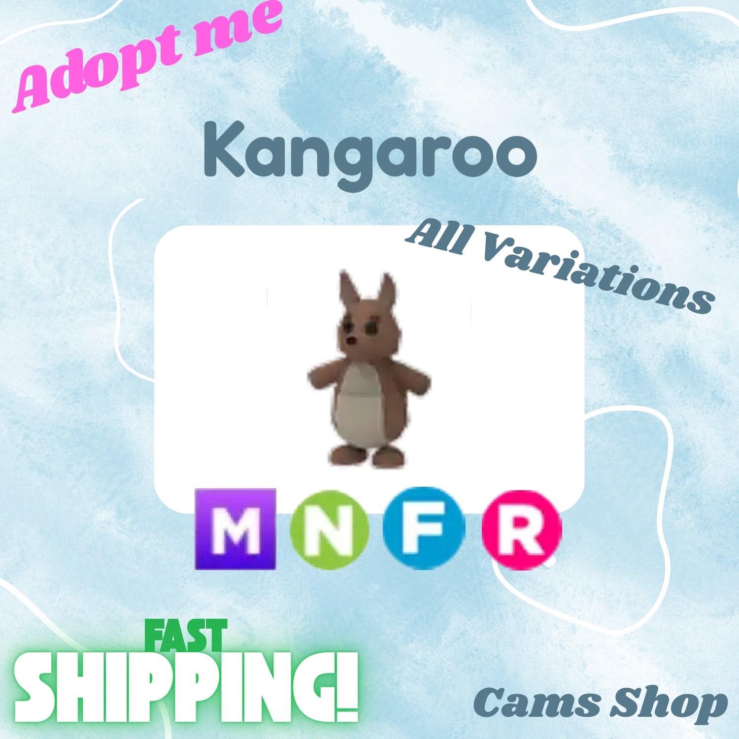 Kangaroo | All Variations No Pot, FR, NFR, Mega, MFR - Adopt From Me Pets