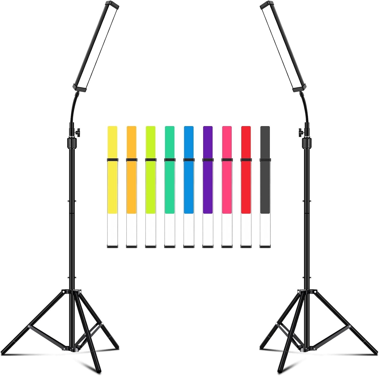 Led Video Lighting Kit with Wand Stick - Photography Studio Light,Adjustable