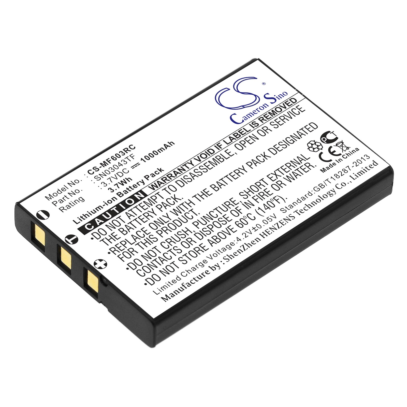 Battery for Acoustic Research ARRX18G P/N: 1000mAh