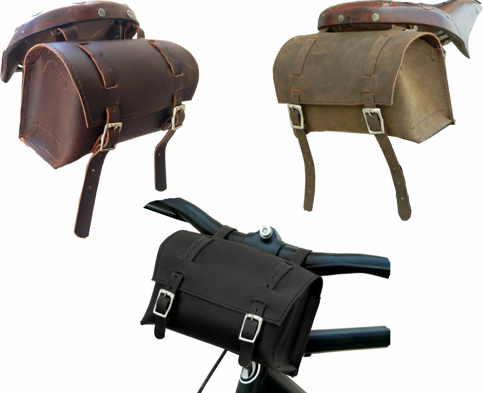 CalyxIN Genuine Leather Bicycle Saddle Box Bag old vintage multi tool kit Bag