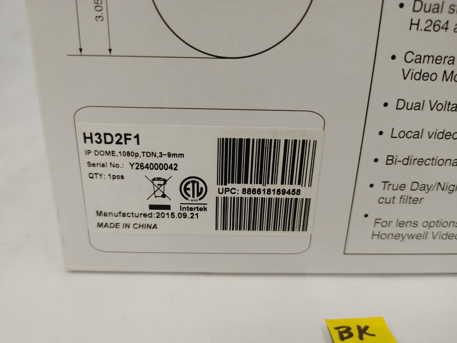 Honeywell H3D2F1 2MP Indoor Mini Dome IP Security Camera