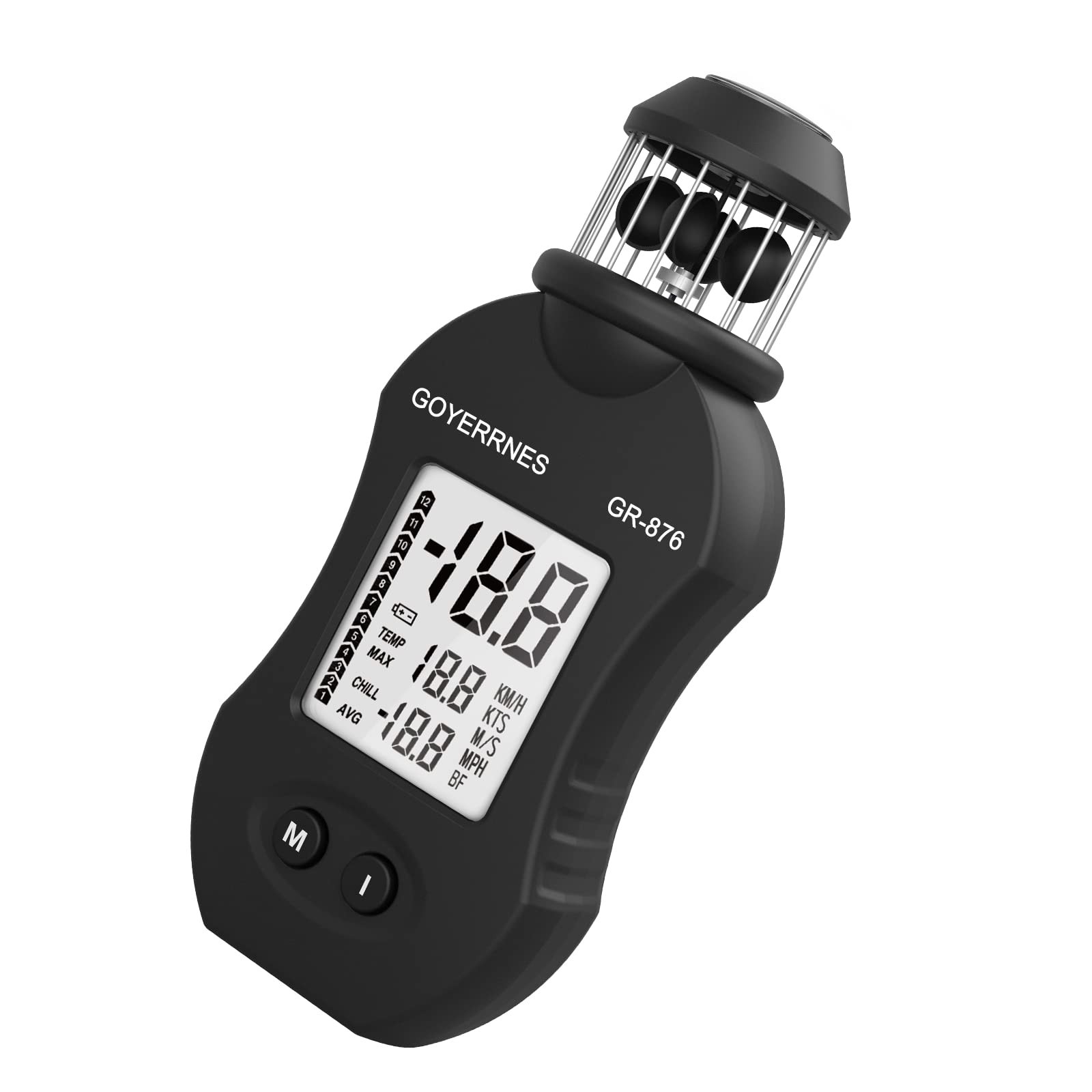 Anemometer Digital Anemometer GR876 Handheld Wind Gauge 0.7~42m/s Pocket Anem...