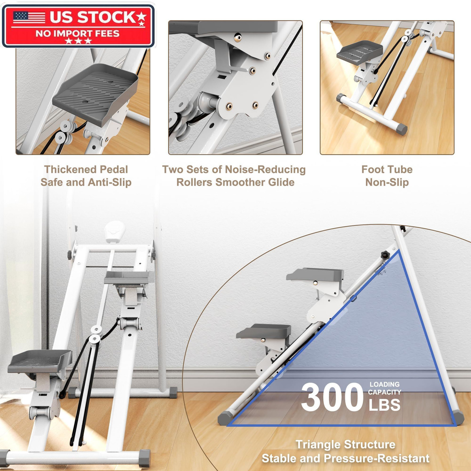 Stair Stepper for Home Gym Exercise, New Version Vertical 1 pack, White