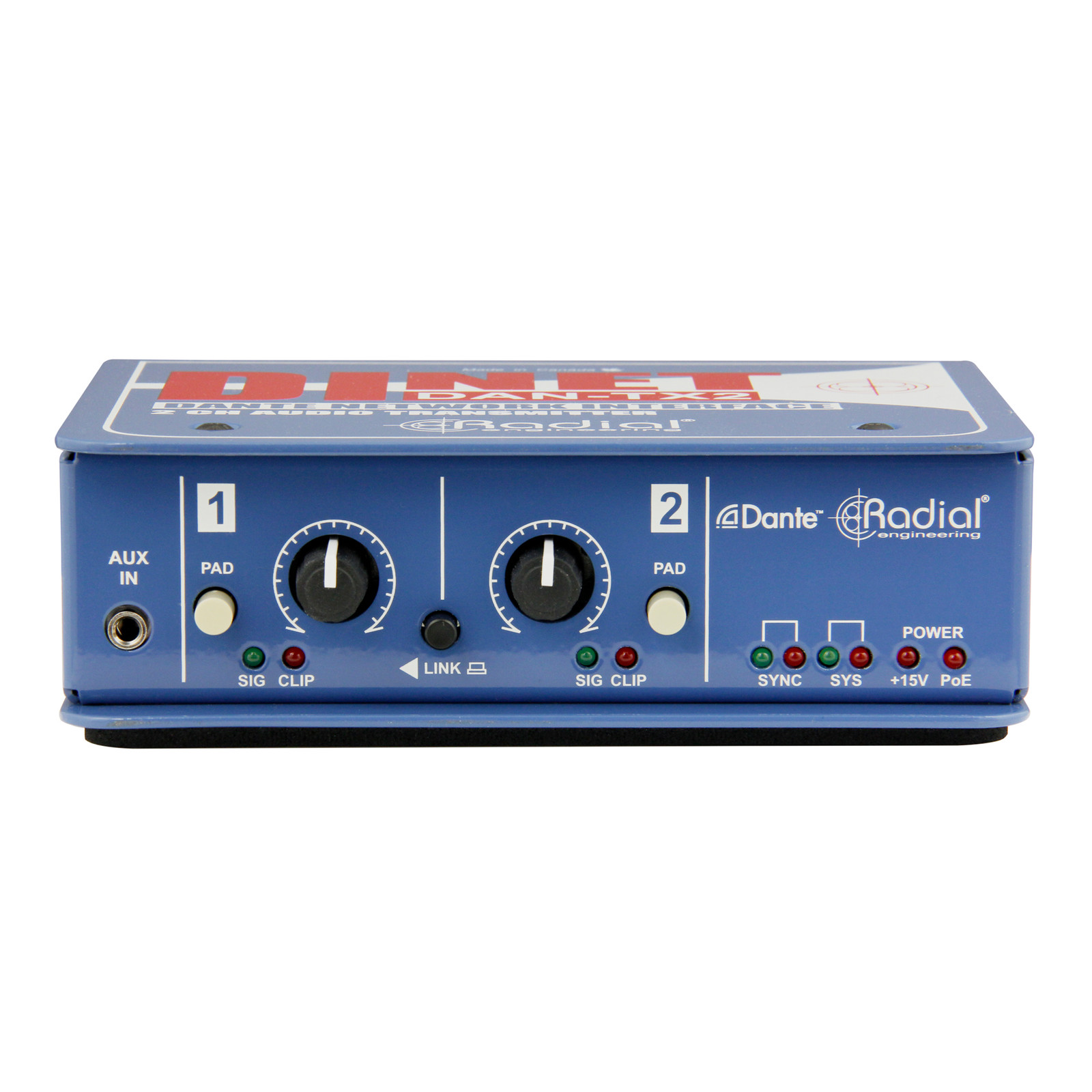 Radial DiNet DAN-TX2 Dante Stereo Network Transmitter