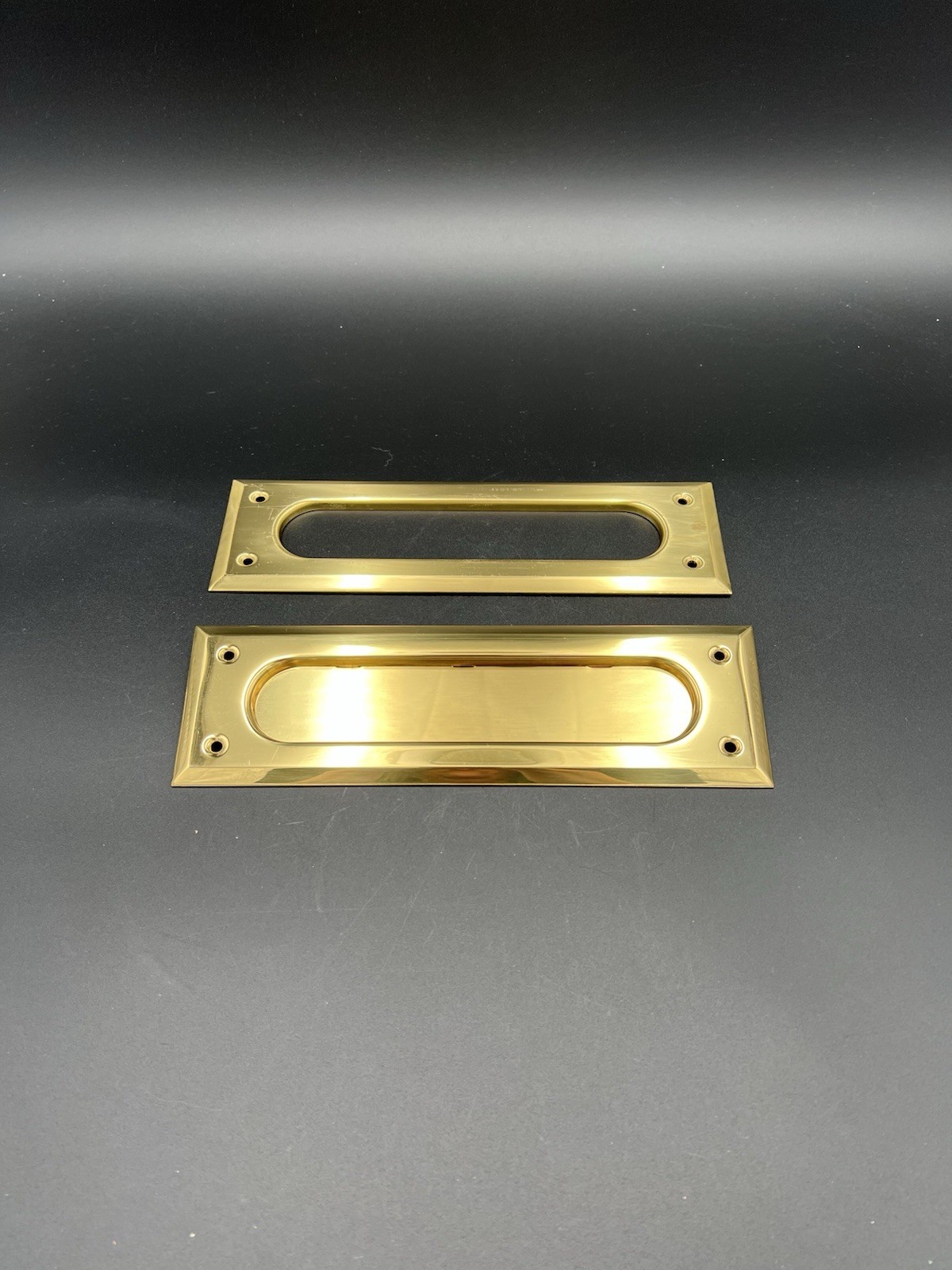 Vtg. Baldwin Polished Brass Mail Slot for Door 3x10 Plate Size Slot 7 5/8 x 1.5