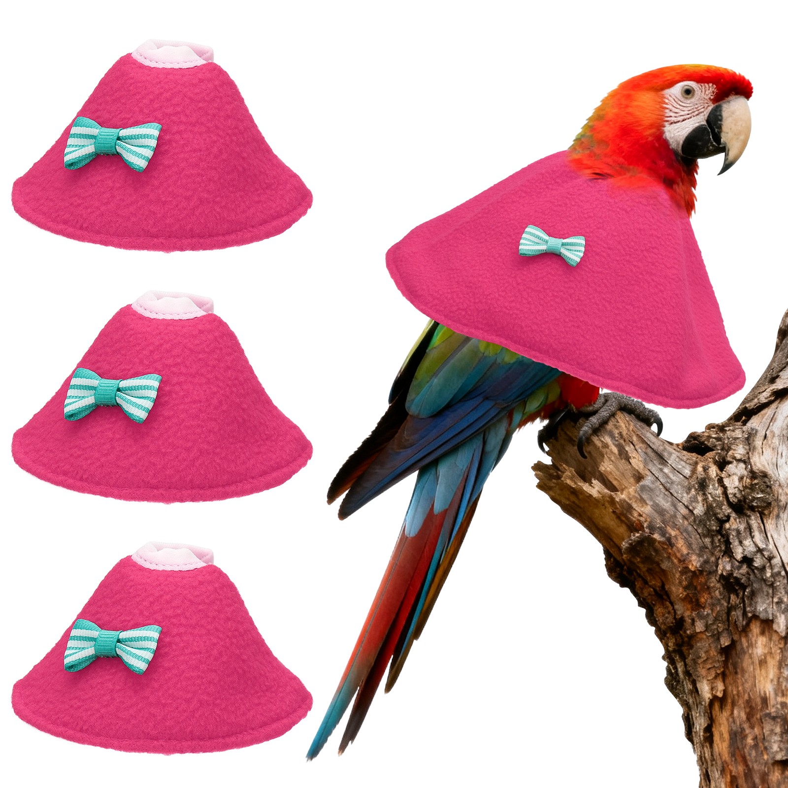 Bird Collars Bird Cone Collar Protective Cones (Pink, S, 3 Pcs)