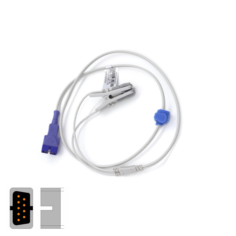 Compatible For SpO2 Sensor Ear Clip SpO2 Sensor 1M 9 pins,For Oximeter