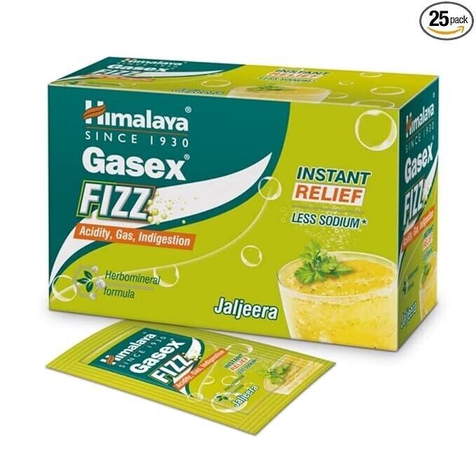 Himalaya Gasex Fizz Instant Relief From Gas And Indigestion Powder (Pack Of 25).