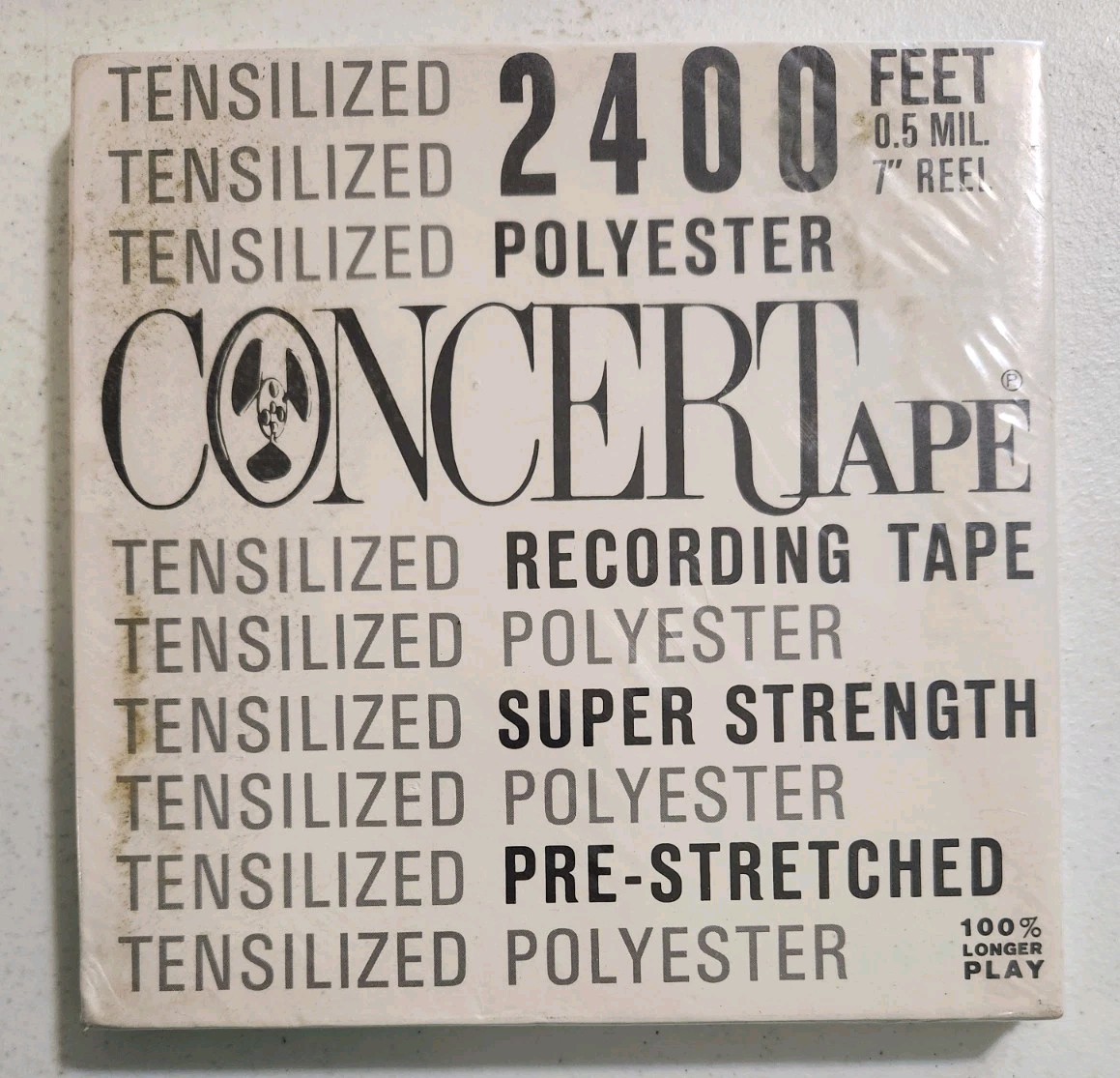 CONCERT Tape Recording Tape 2400 Feet 0.5 MIL 7" Reel to Reel 44-1060A NEW