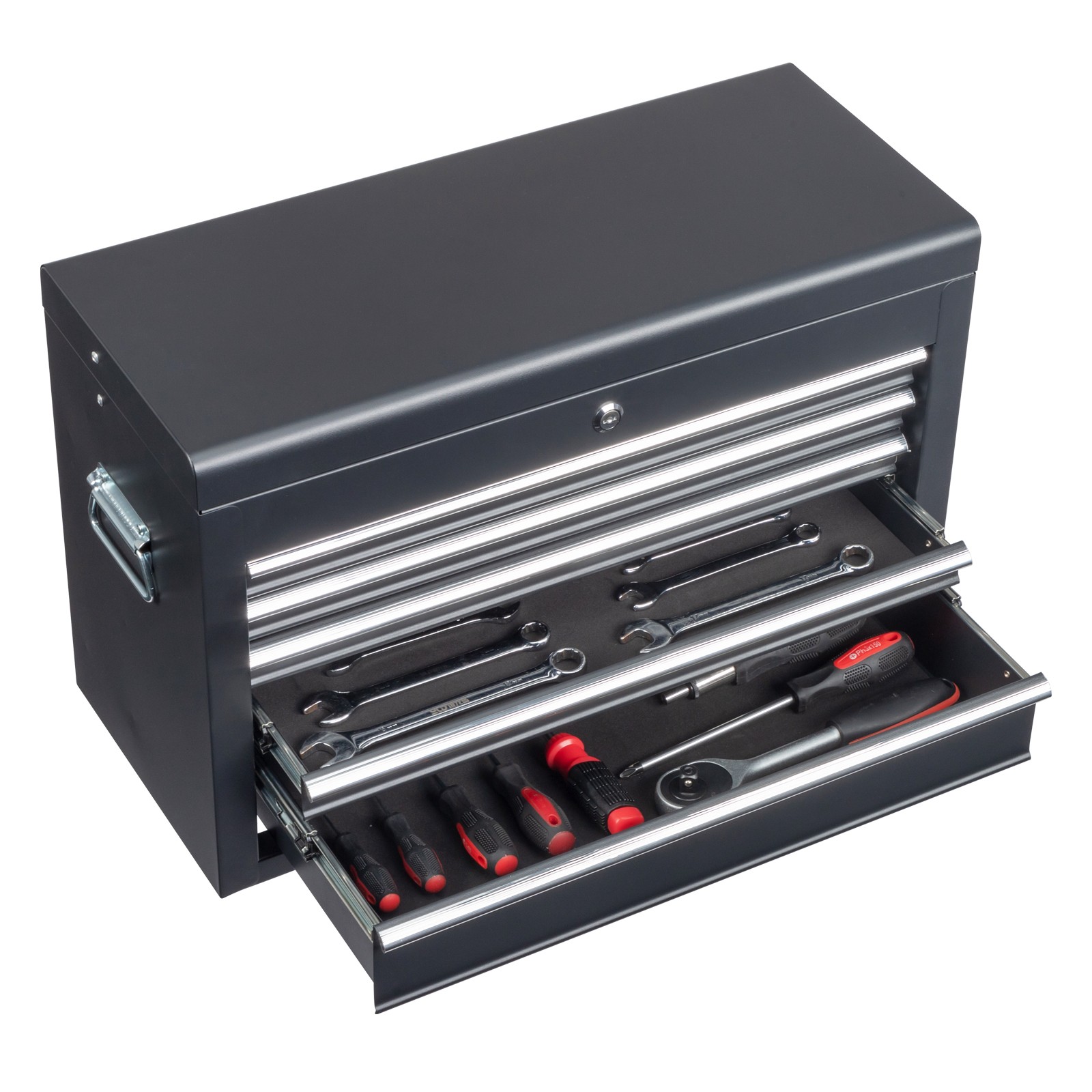 23.8" Tool Chest Steel Tool Storage Box with 5 Drawers & Locking System & Keys