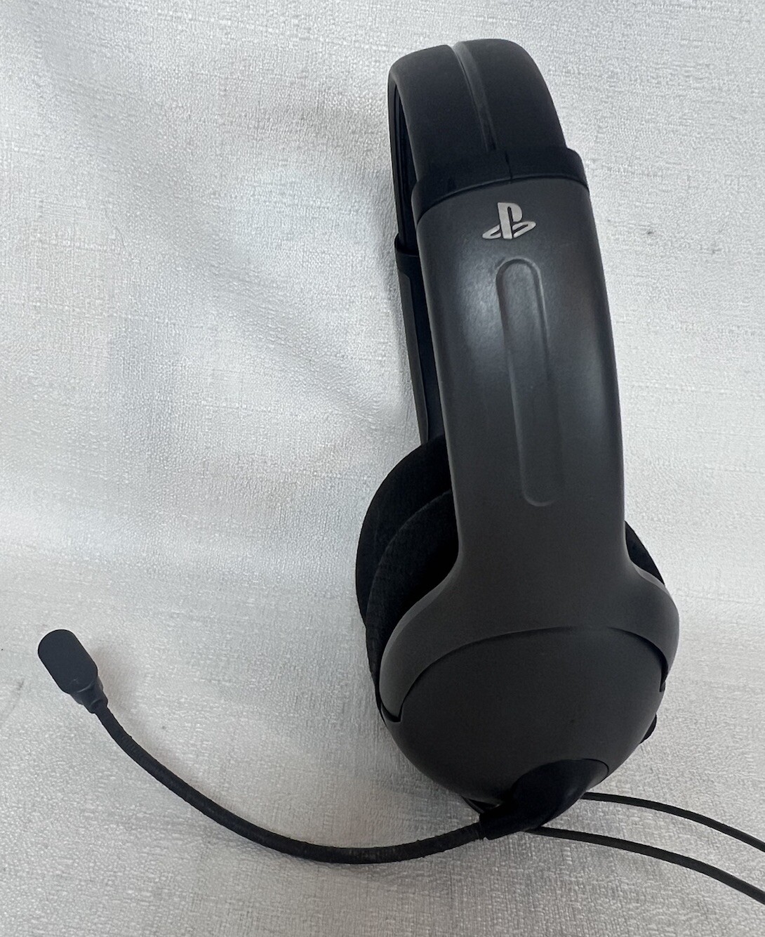 PlayStation Corded Headphones With Mic Black Grey Tested Work!