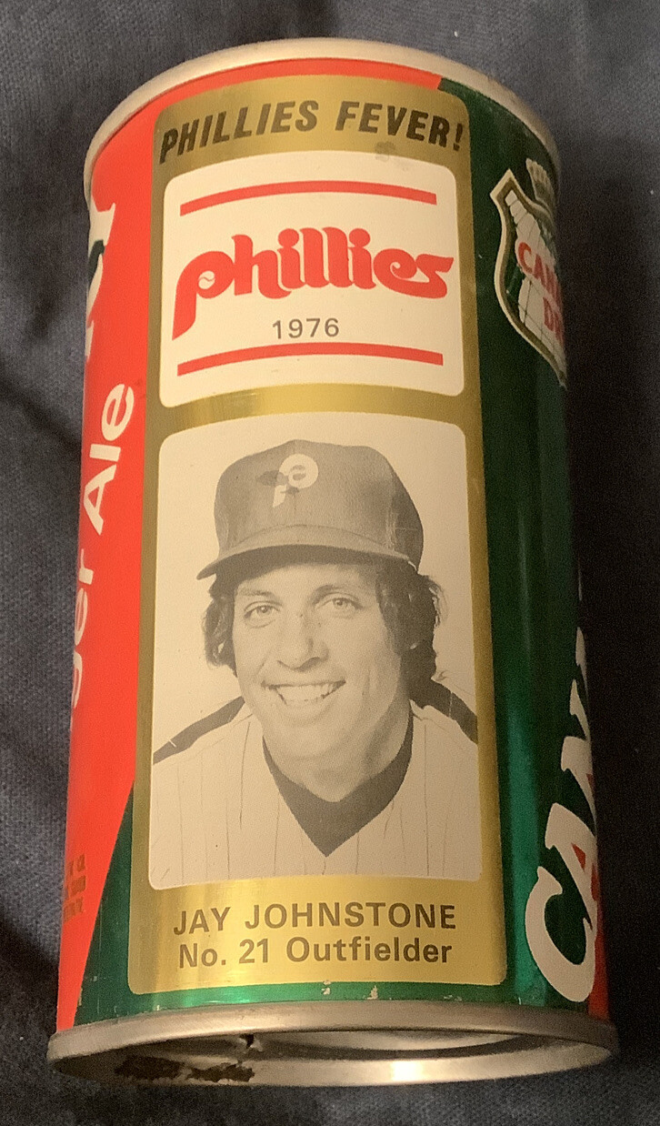 JAY JOHNSTONE 1976 CANADA DRY GINGER ALE SODA CAN PHILADELPHIA PHILLIES FEVER