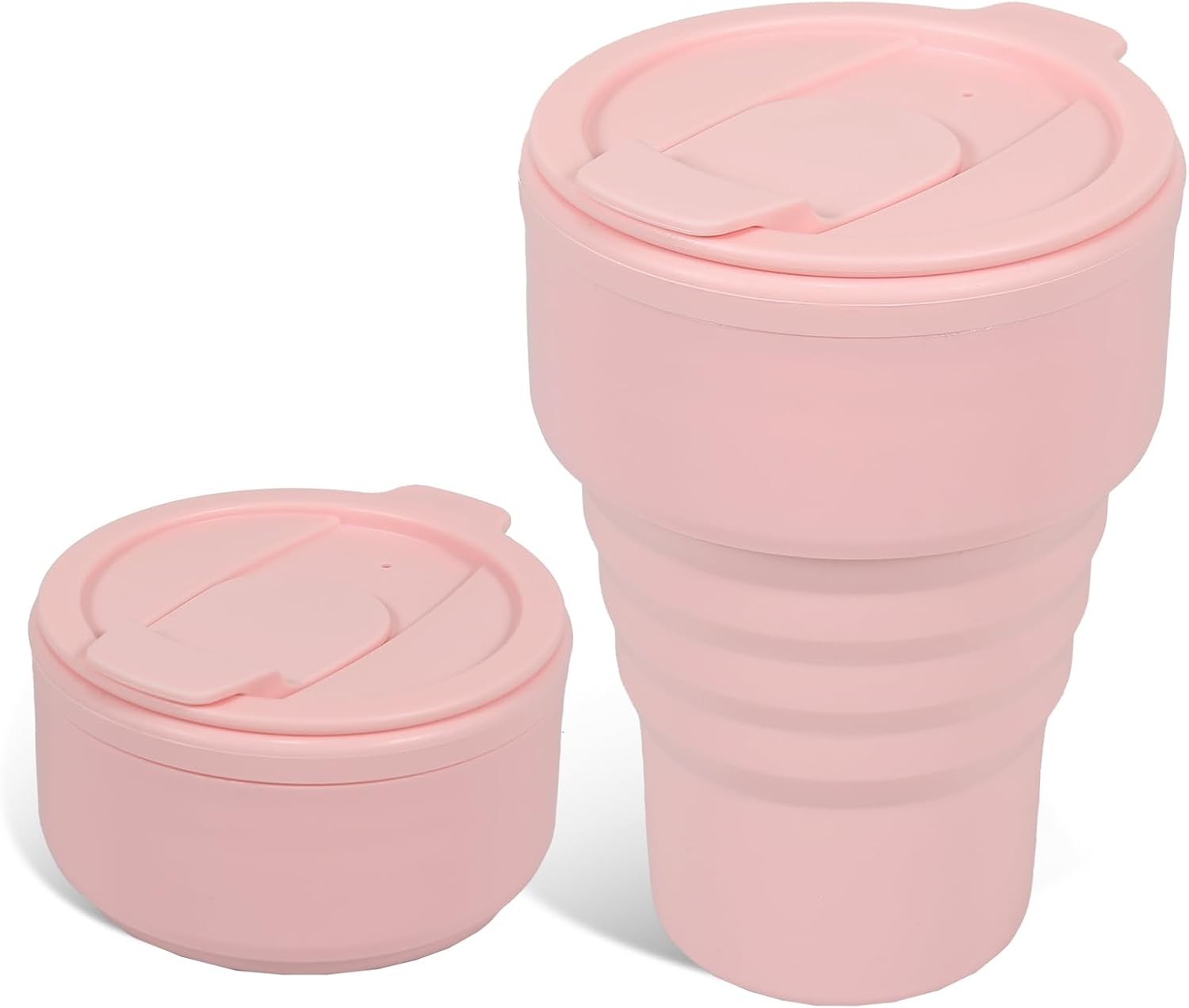 Collapsible Silicone Cup - Pink, Reusable Foldable Travel 13 Ounces, Pink