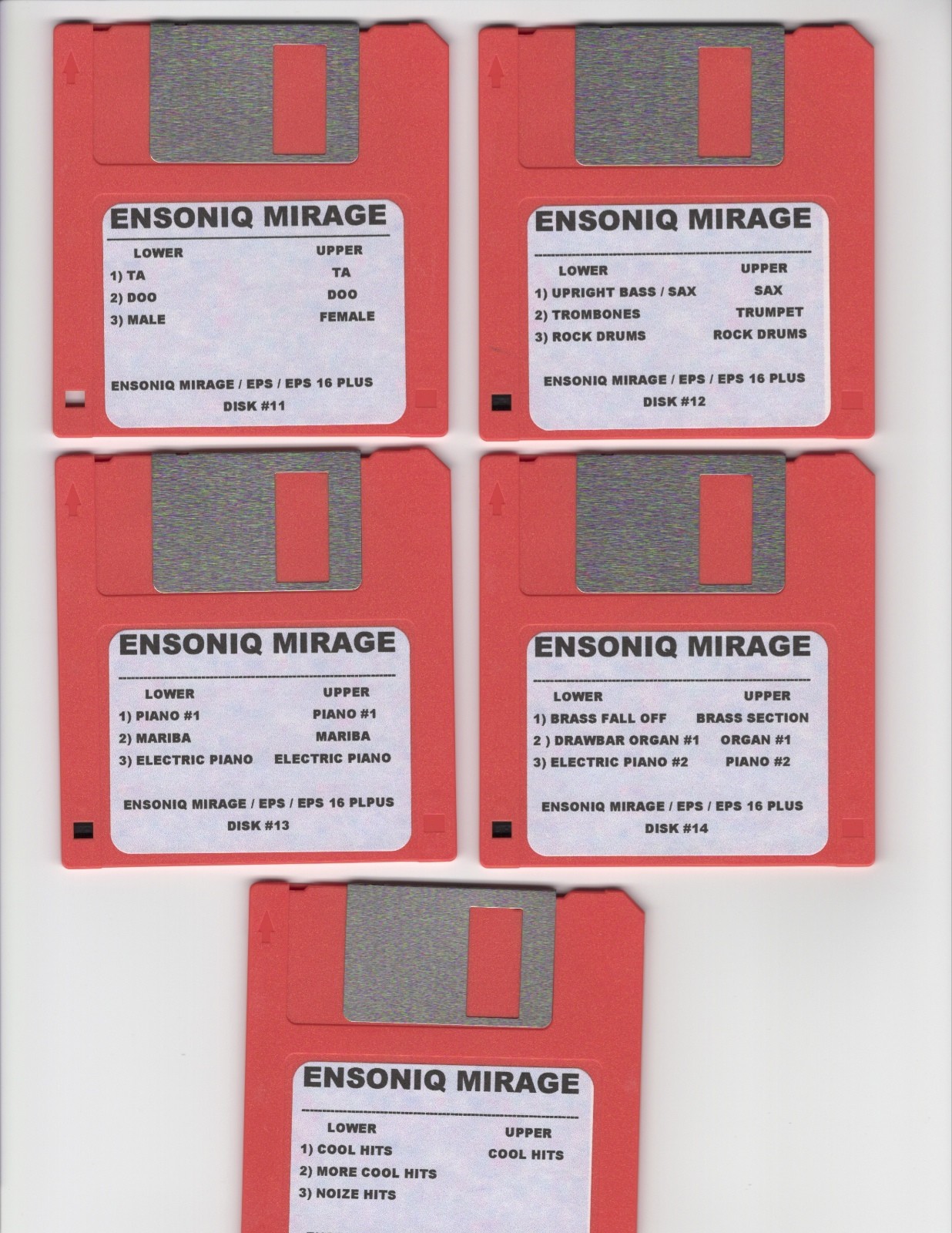 ENSONIQ MIRAGE NEW DISK SET!! MIRAGE/EPS/EPS 16+ COMPLETE 15 SET DISK!! SET#1