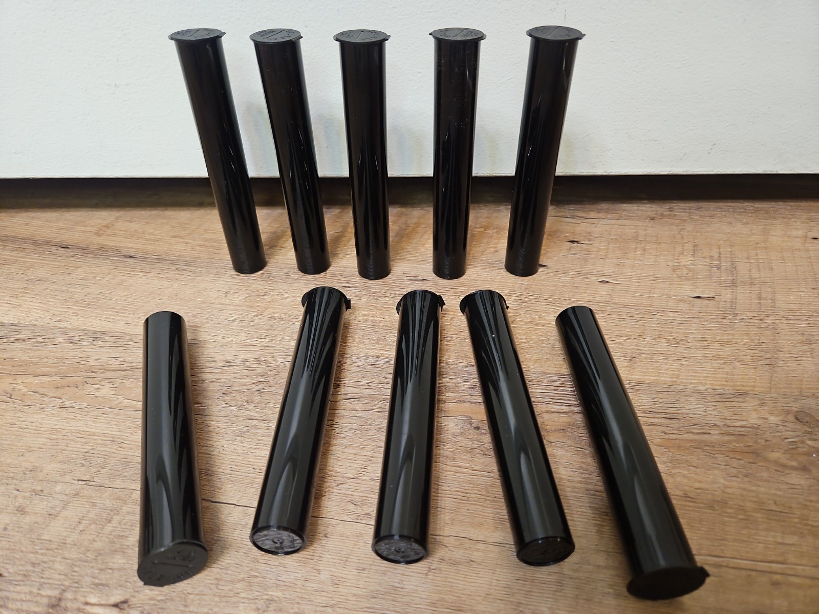 Pop Top Tubes Black 116mm 10 PACK Airtight Smell Proof Containers King Size NEW!