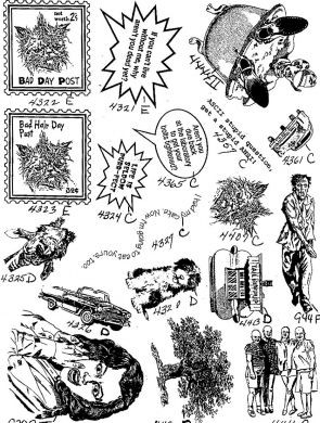 Unmounted Rubber Stamp Plate, Unmounted/Uncut Pink Rubber Stamps