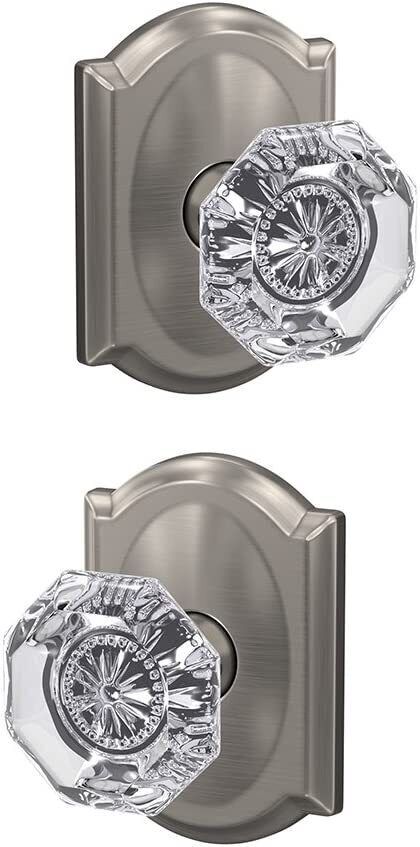 Schlage Custom FC21 ALX CAM Alexandria Glass Knob Bed/Bath and Hall/Closet