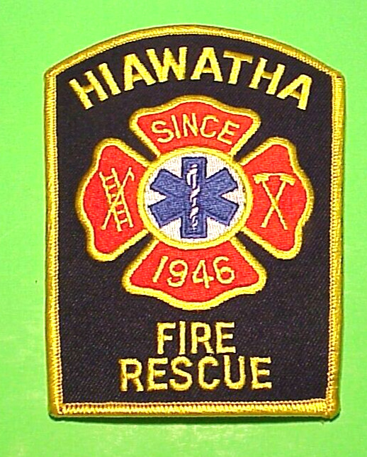 HIAWATHA  IOWA  SINCE 1946  IA  FIRE/RESCUE  5"  FIRE DEPT  PATCH  FREE SHIPPING