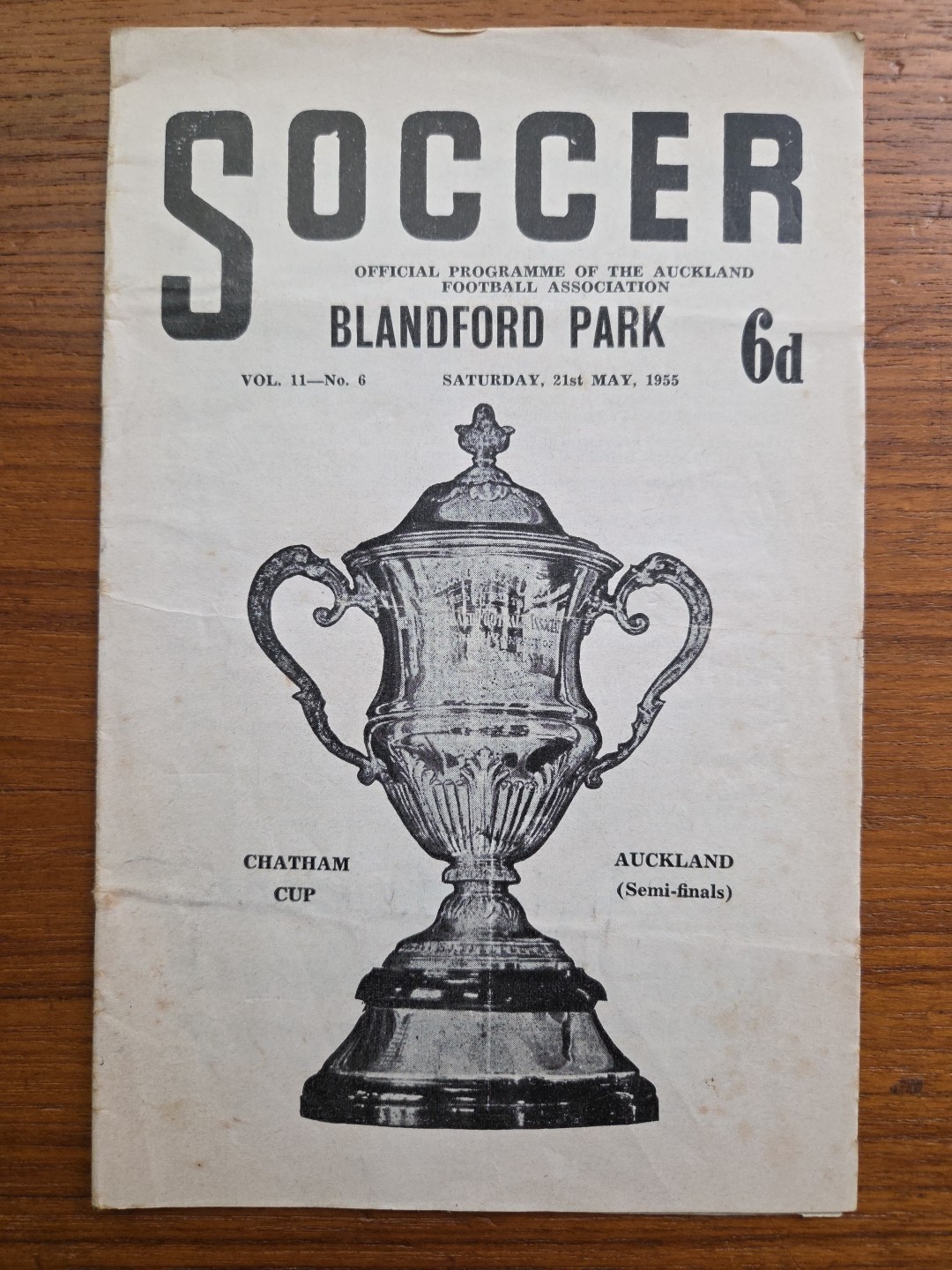1955 Programme - Auckland Football Association - Chatham Cup - Blanford Park