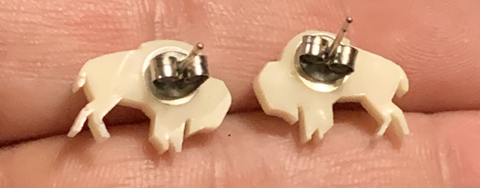 Vintage Mini Cute Buffalo Cut Out Stud Earrings