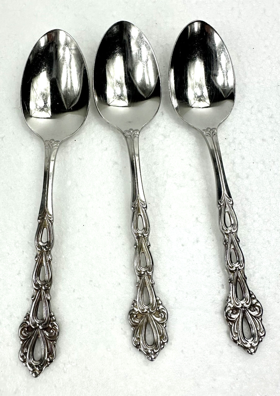 Set of 3 Oneida Community Stainless CHANDELIER  Teaspoons 6"