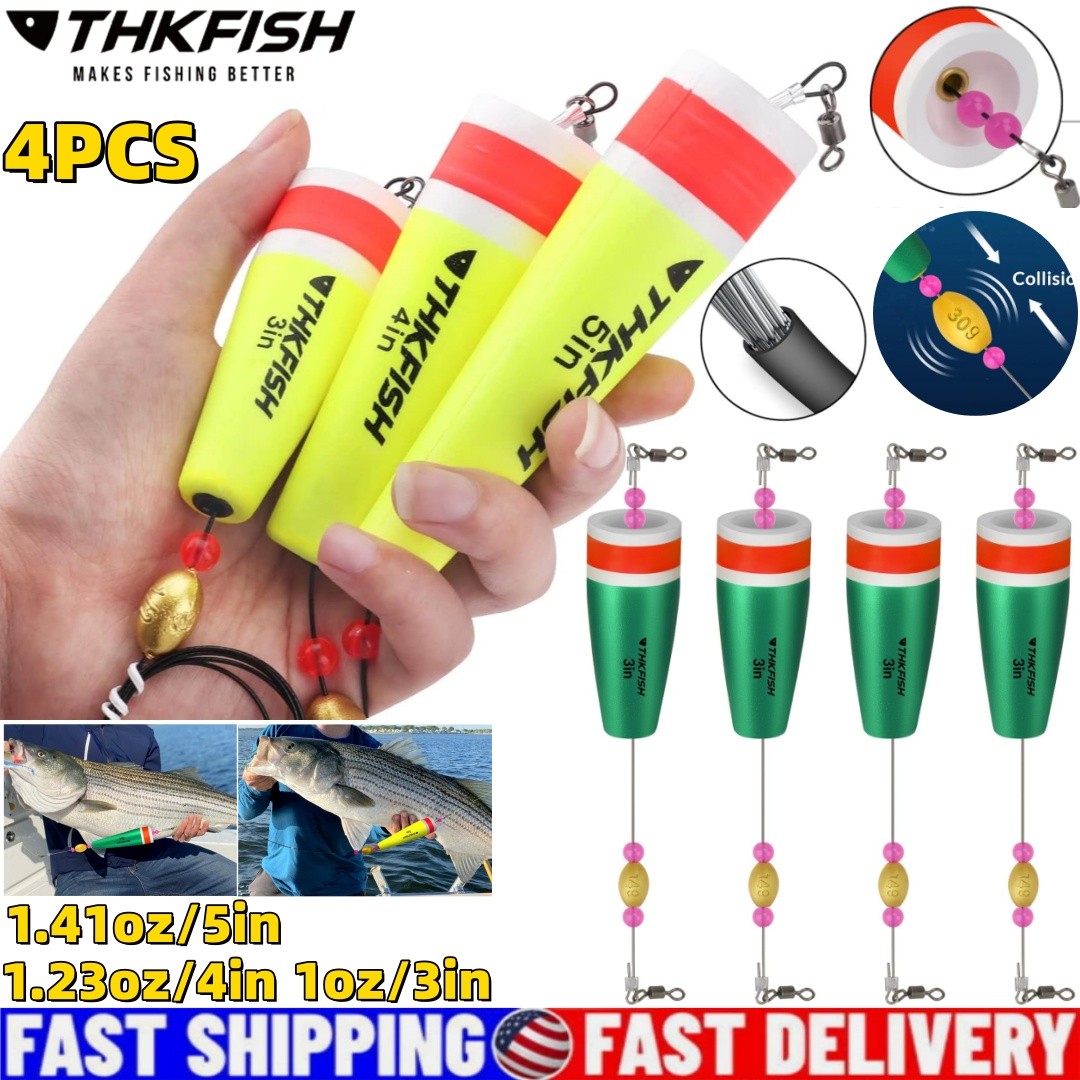 4PCS 3/4/5IN Fishing Bobbers Floats Fishing Corks Popping Corks 3SIZE Weighted