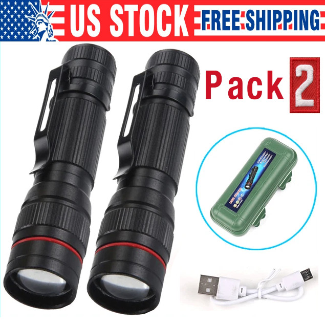 35000000 lumens Small LED Mini Flashlight Pocket Super Bright Torch Rechargeable