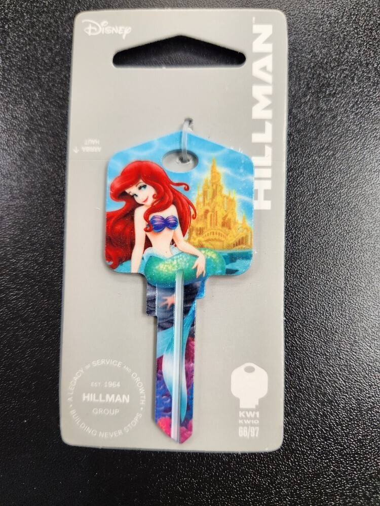 DISNEY ARIEL & FRIENDS PRINTED KWIKSET KW1/KW10 KEYBLANK - READ DETAIL BELOW