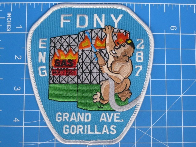FDNY NYC Fire Department Engine 287 Grand Ave Gorillas patch