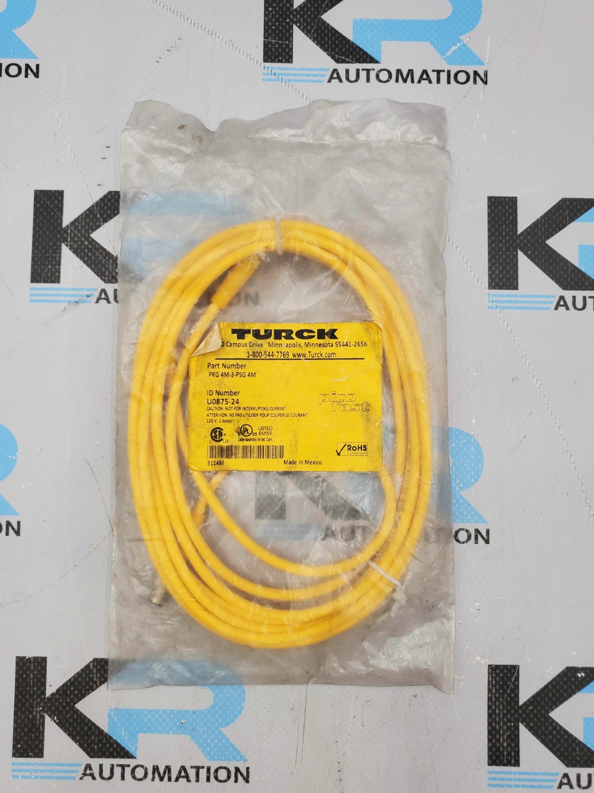Turck PKG 4M-3-PSG Double Ended Cordset 125V 2A