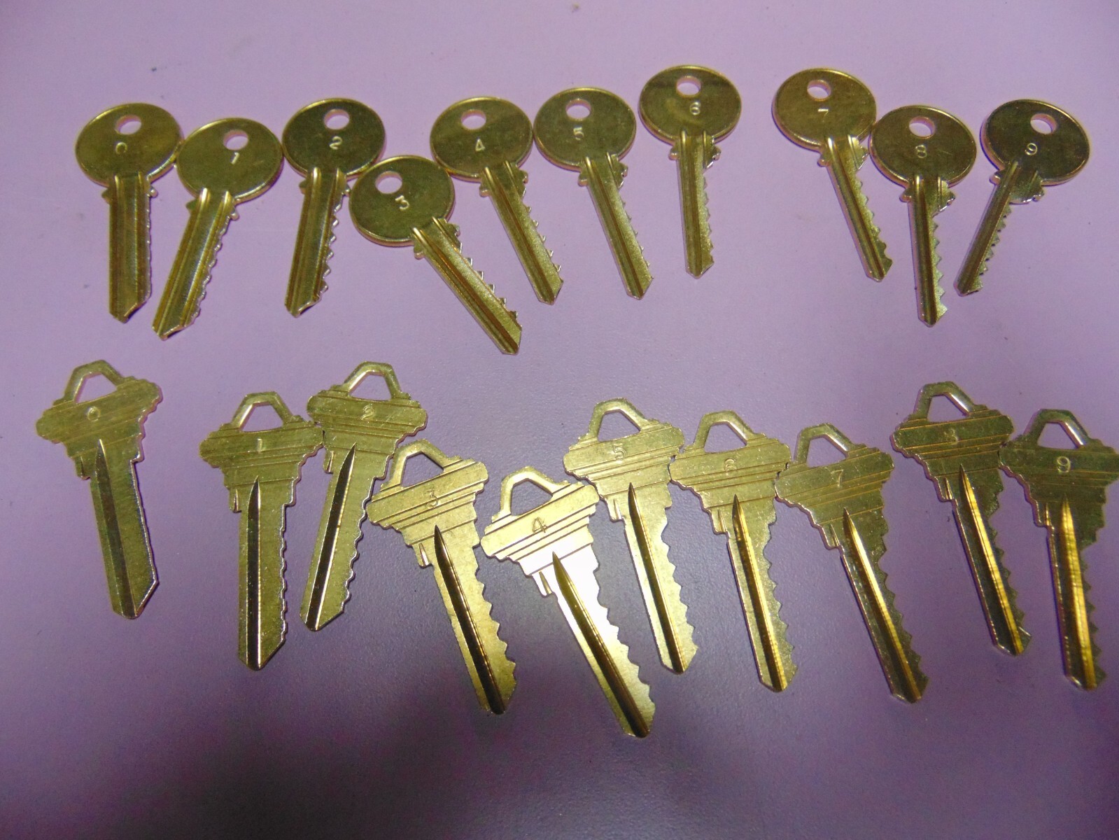 2 SET SCHLAGE SC4 AND YALE Y2 6 PIN DEPTH KEYS 0 - 9 LOCKSMITH
