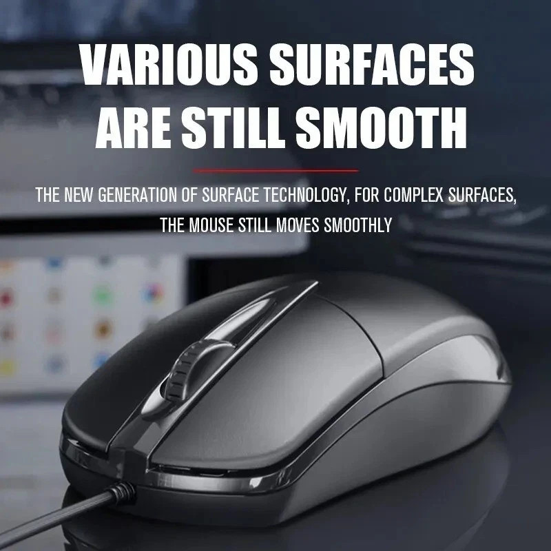 USB 2.0 Optical Wired Scroll Wheel Mouse PC Laptop Notebook Desktop Black Mice
