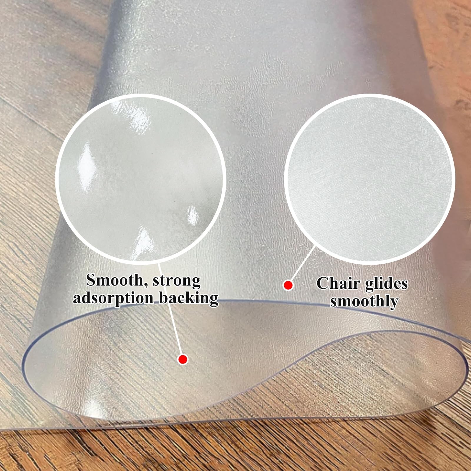 SHAREWIN Office Chair Mat for Hard 48"x30" Rectangle, Clear Floor