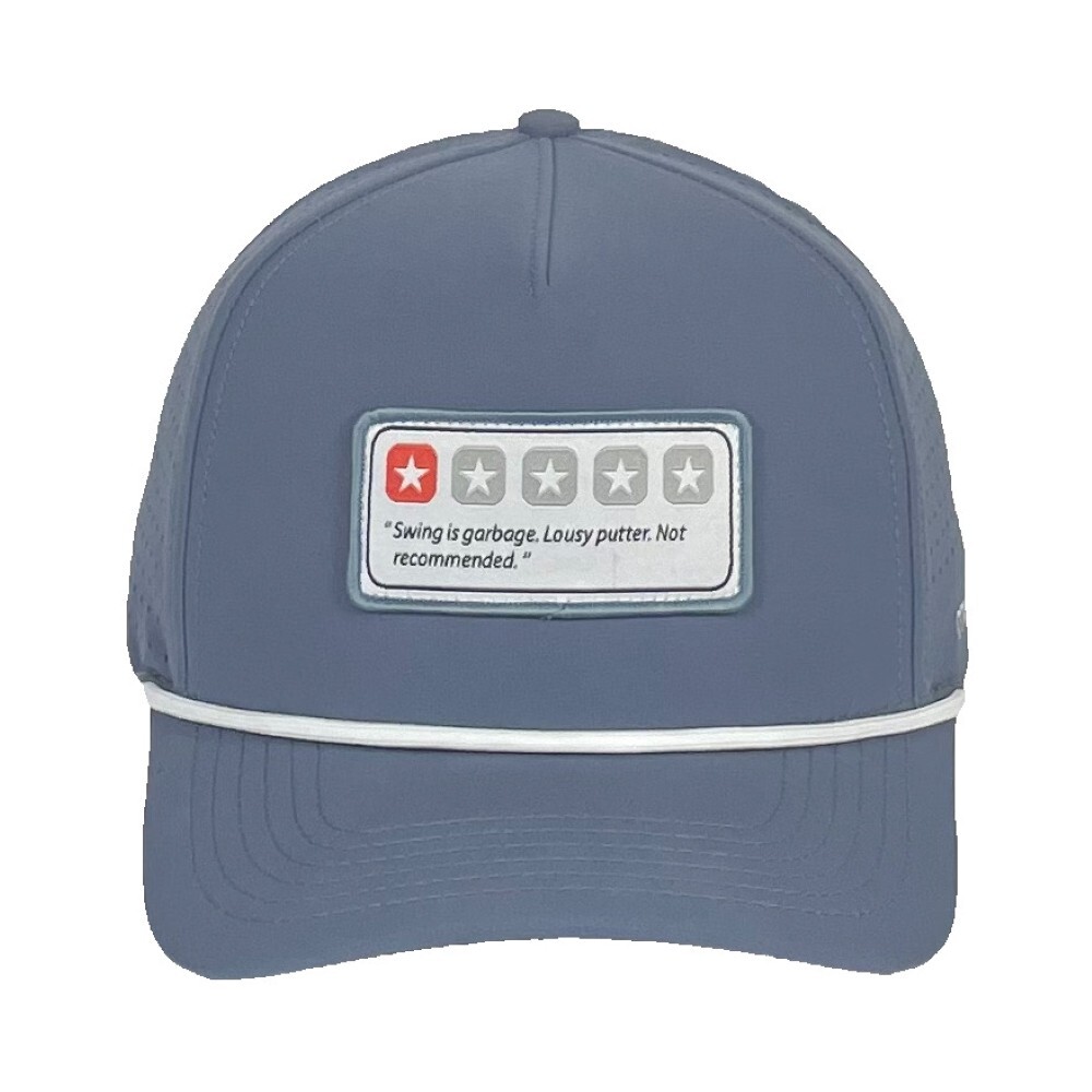 "1-Star Review"  - Funny Golf Hat - Slate - Adjustable