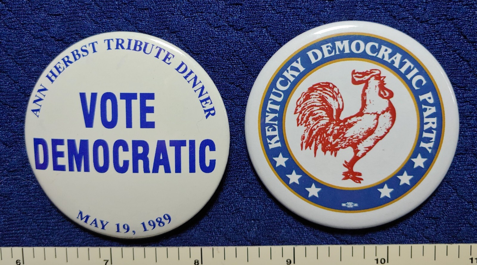 ANN HERBST TRIBUTE DINNER 1989 & KENTUCKY DEMOCRAT PARTY POLITICAL PINS BUTTONS