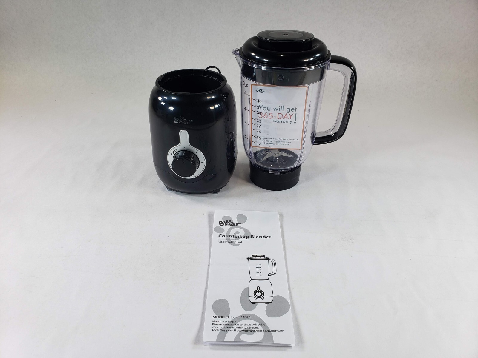 Bear Blender 700W 40oz Plastic Pitcher 3-Speed Countertop Blender LLJ-B12K1