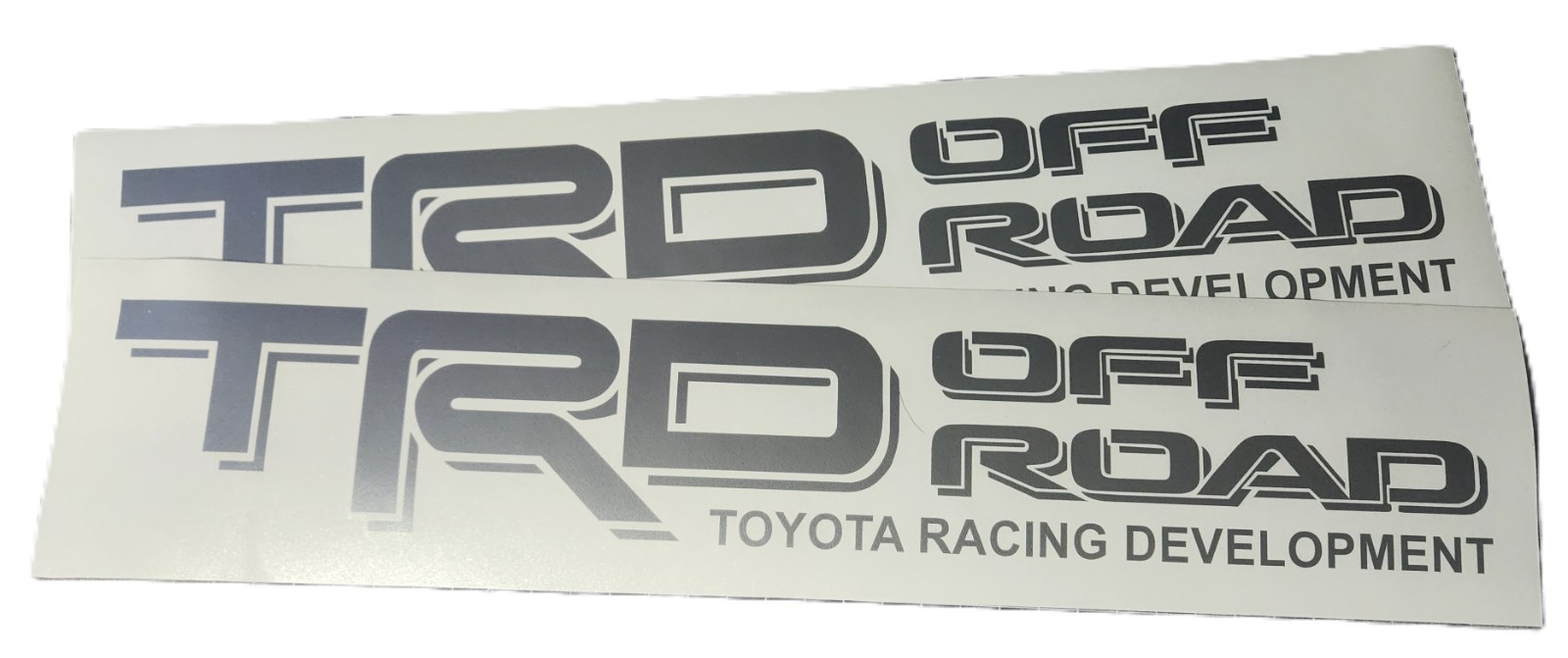 (2) TRD OFF ROAD Decals Stickers Silver Vinyl Toyota Tacoma Tundra 4x4 4Runner
