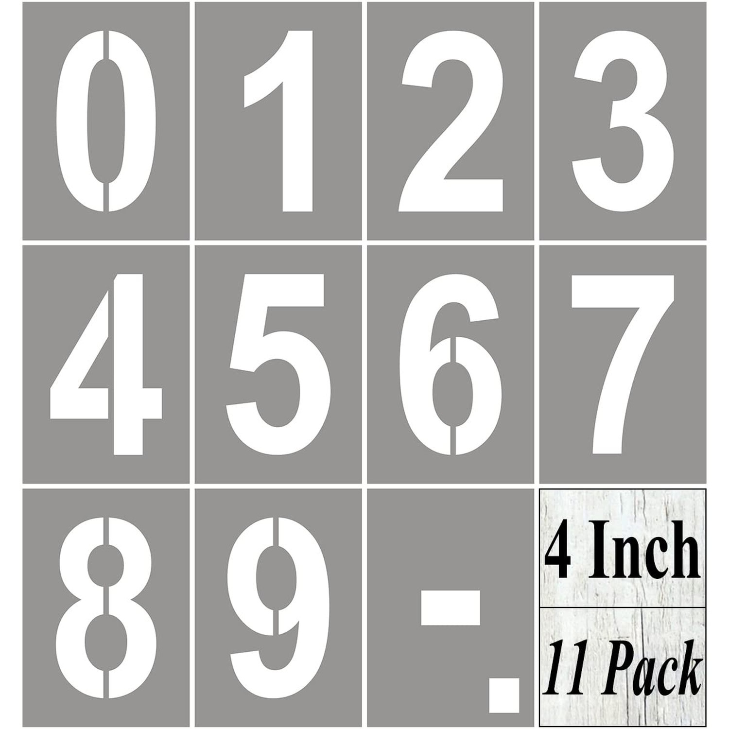 4 Inch Large Number Stencils for Painting - 11 Pack Number Stencil Templates ...